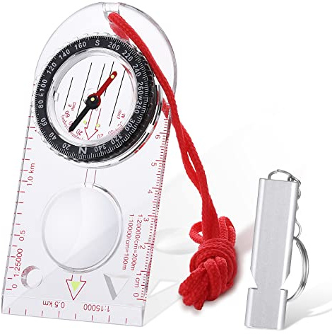 zhibeisai Orientation Compass and Whistle Hiking Navigation Compass