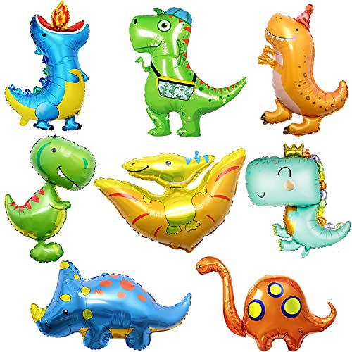 Dinosaurier Ballon, Riesen Folien Dinosaurier Luftballons, Dino Helium Ballon, XXL Dinosaurier folienballon für Dschungel Geburtstag Dekoration, Dino Party Geburtstag Deko