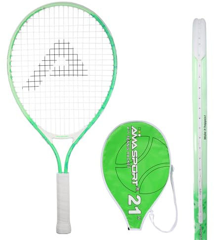 AMA SPORT - AT-X-Green21-7479C - 21-Inch Junior Tennis Racket - Comfortable and Easy to Grip - For Children Aged 4 to 6 – Beginner – Tennis Equipment