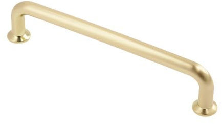GTV - Furniture Handle Nord | Handle Handles Furniture Handles | Length 17.45 cm | Hole Distance 16 cm | ZnAl | Brushed Gold