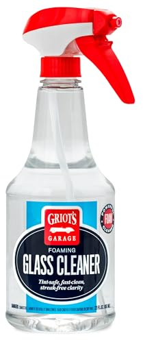 Griot's Garage Foaming Glass Cleaner Spray for Car Window, Windshield, Mirror, Tint Safe, No Streak, Dye and Ammonia-Free Formula, 22 Oz, 10891