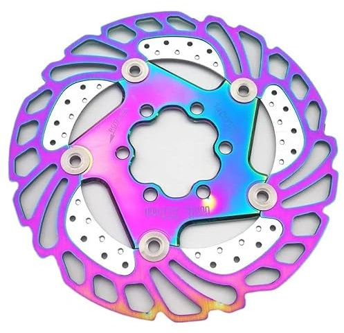 Bremsscheiben Fahrrad Bunte MTB DH Scheibenbremse 140/160/180/203 mm Fahrradkühlung schwimmender Rotor Mountain Road Bike Cool Down Rainbow Ice Rotors Fahrrad Bremsscheibe (Color : 140mm Rainbow)