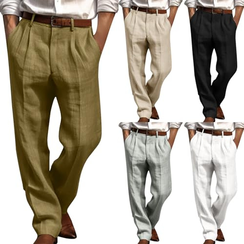 WOXIHUAN Homme Pantalon à Plis Pantalon à Jambes Larges Pantalons de Couleur Unie Trousers Décontracté pour Hommes Pants avec Poches Pant Pantalón Casual Pantalon Mode Haute Qualité