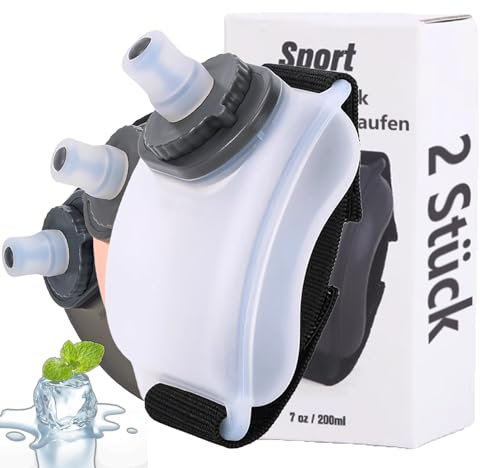 2 Stück Trinkflasche Laufen Trinkflasche 200ml Trinkflasche Joggen Trinkflasche Laufen für Kurze Distanzen Outdoor-Aktivitäten wie Joggen Radfahren und Klettern (Beide Sind Weiß)