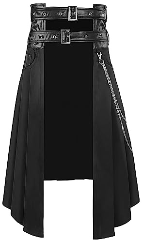 Mens Scottish Utility Kilts Vintage Gothic Pleated Skirt Vintage Steampunk Scotland Kendo Scottish Clothing Halloween