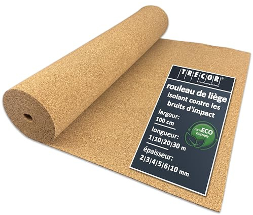 TRECOR korkunderlägg, stegljudsisolering - 2 mm tjock - För laminat- och parkettgolv - Du köper (30 m²)