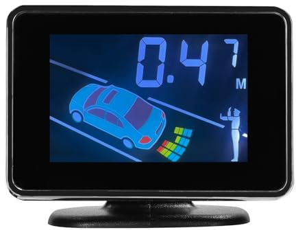 Parkeringssensorsystem Alarm Omvänd LCD -skärm Parkeringssensorpaket med 8 Sensorer Buzzer Mute Alarm Front & Bak Parkering Detector Distance Detection Multipel (Grå)