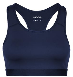 Snocks Sport BH für Damen - Sportunterwäsche Perfekter Halt ohne Einzuschränken - Schnell trocknend und unterstützend Fitness Bustier - Multifunktionaler Fitness Bra - Gr. M, Farbe Dunkelblau