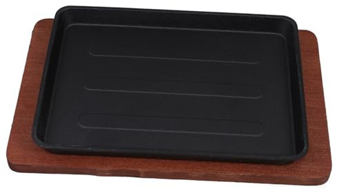 LIFKOME Padella Fajita Ghisa con Base Piastra Antiaderente per Bistecche per Teppanyaki