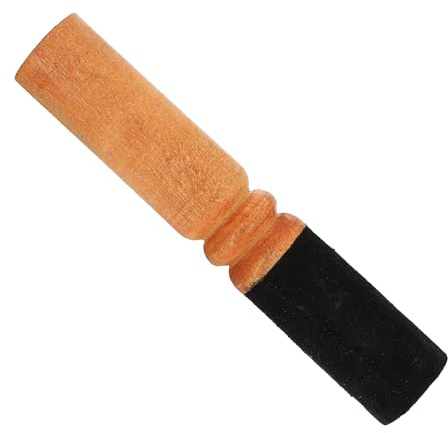 MUELODSIC Mazo de Madera Ligero y Compacto para Cuenco Tibetano Sonoro, Accesorio Adecuado para Meditación y Yoga Cabeza de Cuero Pu Beige