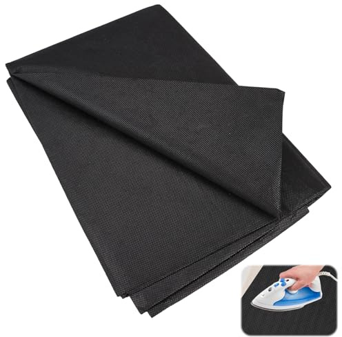 200 x 100 cm strykfleece för förstärkning, 55 g/m² inlägg för strykning, svart strykfleece, strykinlägg, lättsam interfacing, påstrykbar fleece, för sömnad, förstärkta kläder