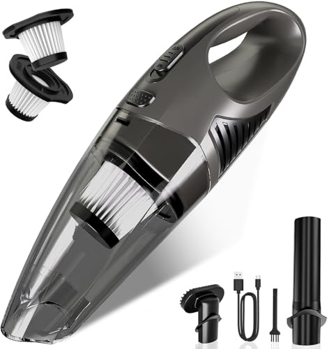 Jeagfen Handheld Vacuum Cordless, 11KPA Strong Suction & 25 Mins Runtime Brushless Motor, Rechargeable Car Vacuum Cleaner with 2 HEPA Filter/Multi-Accessories/Lightweight, for Home/Car/Office Cleaning