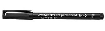 Staedtler Lumocolor Fine Tip Permanent OHP Black Pen [Pack of 10]