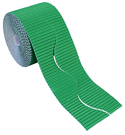 Bright Ideas Rollo de borde corrugado para exhibiciones escolares, esmeralda, 57 mm x 7,5 m (15 m cuando está dividido), BI7887