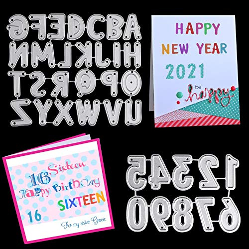 OOTSR Fustelle Cutting Dies, 26 Lettere Alfabeto e 0-9 Numeri per Goffratura, Scrapbooking, Album di Carta del Mestiere, Biglietti Fai da Te