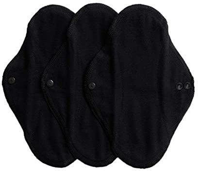 IMSEVIMSE Slipeinlagen Active, Bio-Baumwolle, Black, 3 Stück (2er Pack)