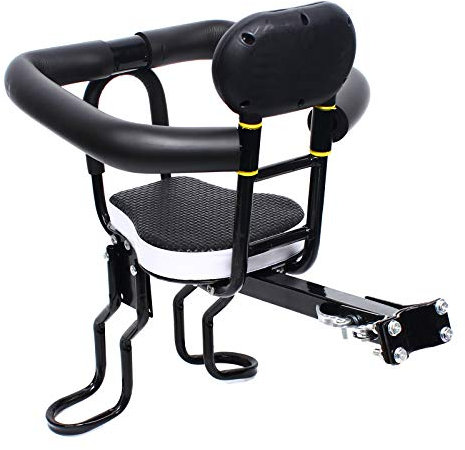 GMSLuu Frontmontierter Fahrradkindersitz Kinder Fahrrad Sicherheits Vordersitz Fahrradsitz Baby Sitz Bis 40KG Doppelte Punktbefestigung Schwarz