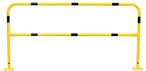 The Workplace Depot Steel Hoop Guards, Metal Perimeter Barrier, 2m Wide | Steel Hoop Guards, Black/Yellow Pedestrian Walkway Warehouse Safety Rail Barriers Wide2m, Metal Perimeter Barrier.
