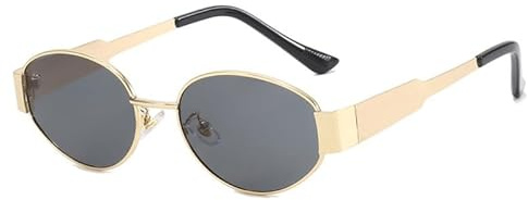 Wvu & Wvo Lunettes de Soleil Rétro, pour Homme et Femme, Protection UV400 - Lunettes de Soleil Rondes Rétro pour équitation, Pêche, Doré