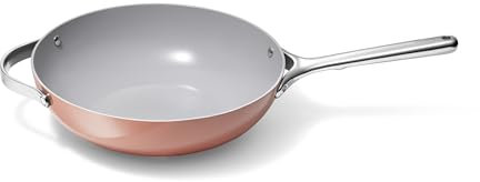 Caraway Non-Stick Stir Fry Pan - 12” Wok-Inspired Pan - Free From Forever Chemicals - High-Sloped Walls - Stainless Steel Handles - Perracotta