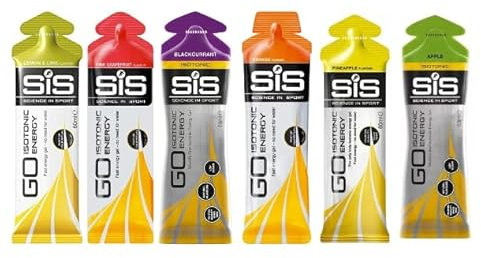 MM SIS Go Isotonic Energy Gel Variety Pack (Orange, Lemon & Lime, Pink Grapefruit, Blackcurrant, Apple,Pineapple) - 6 Pack - Fast Absorption, Endurance Fuel, Performance Boost