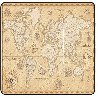 SEEKJOYS Coperta da picnic con stampa retrò con mappa, con tracolla, pieghevole, impermeabile, tappetino per sabbia, per campeggio, estate, spiaggia, 150 x 150 cm