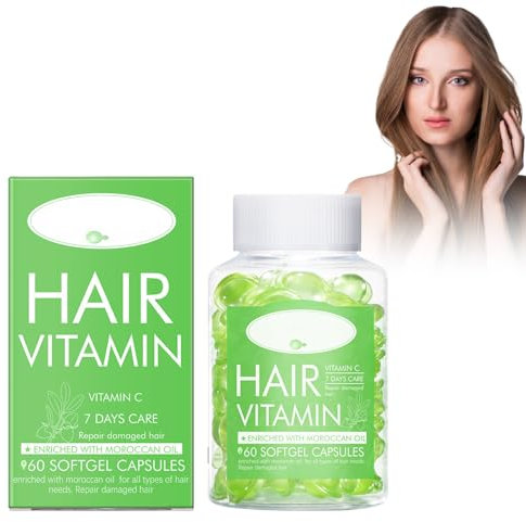 Capsule Per La Cura Dei Capelli,Cura Dei Capelli Capsule,Capsule Di Siero Di Vitamina Per Capelli,Hair Vitamine Serum Capsule,Per Migliorare La Secchezza e l'Effetto Crespo (green)