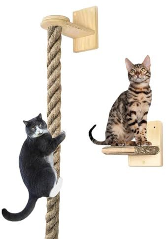 Corda da arrampicata per gatti, giocattolo a torre per gattini, scala da parete, design resistente ai graffi, macinazione delle zampe, per riposare animali domestici, gioco, arrampicata su mobili