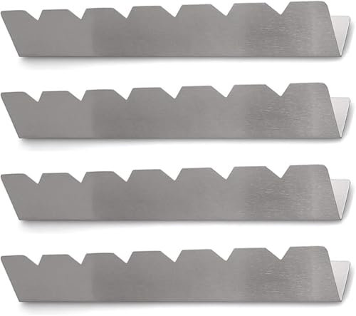 Wzzy Gurden Lot de 4 supports à brochettes en acier inoxydable avec 6 encoches - Compatible avec le bois, le bambou, le métal rond - Brochettes plates pour barbecue, accessoires de barbecue