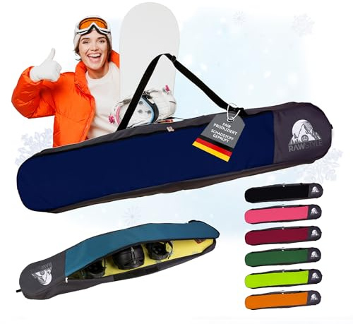 Snowboard väska – vattentät snowboardväska – snowboardryggsäck med robust dragkedja – boardbag för bräda, hjälm och skor – huvudfack med separata områden (blå 150)