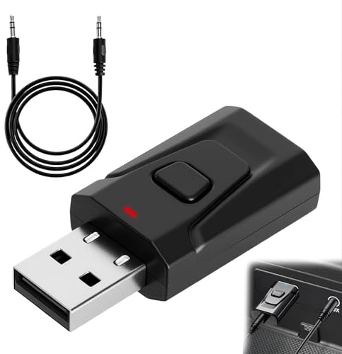 HENGBIRD Bluetooth-adapter USB 5.0 2-i-1 USB Bluetooth-sändare ljud TV-adapter Bluetooth adapter TV USB Bluetooth bil ljud 3,5 mm låg latenssändare mottagare för PC-hörlurar högtalare högtalare