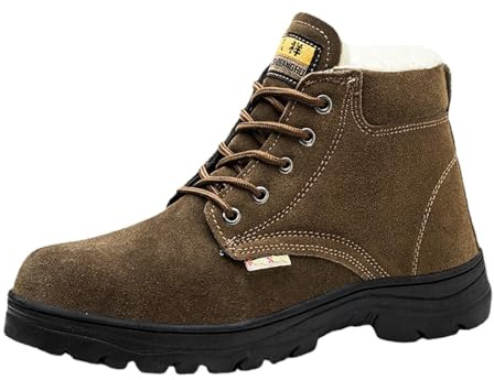 Zapatos de Trabajo para Hombre, Zapatos de Terciopelo de Invierno Que no rompen ni perforan, Zapatos de Trabajo Ligeros de Suela Blanda para soldar, cómodos y Seguros