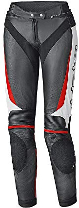 Held Lane II Damer Motorcykel Läder Byxor, schwarz/weiß/rot, 40
