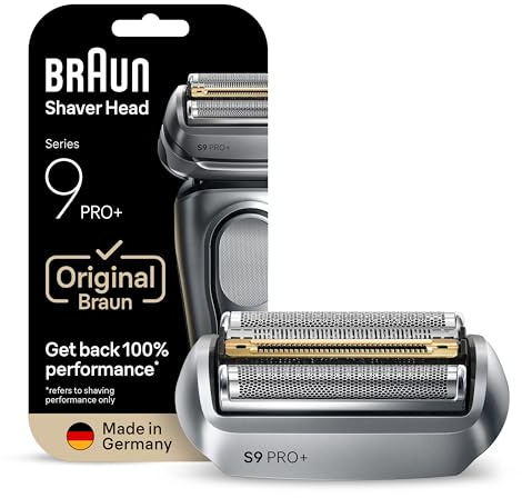 Braun Series 9 PRO+ Elektrorasierer Scherkopf 96M – ORIGINAL Ersatzscherteil und Rasierer Zubehör vom Hersteller – Made in Germany, Kompatibel mit Allen S9-Rasierern – Silber