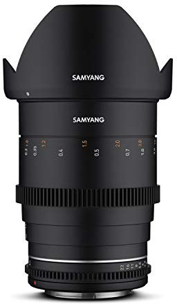 Samyang 23010 MF 35mm T1,5 VDSLR MK2 MFT – lichtstarkes T1,5 Weitwinkel Cine- und Video Objektiv für MFT Mount, 35 mm Festbrennweite, Follow Focus Zahnkränze Vollformat, APS-C und MFT, 8K Auflösung