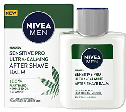NIVEA MEN Sensitive Pro Balsamo Dopobarba Ultra-Calming in Confezione da 100 ml, After Shave Uomo con Olio di Semi di Canapa e Vitamina E, Balsamo Barba Lenitivo