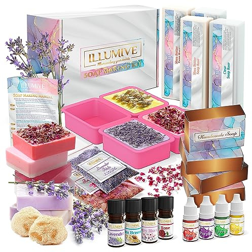 Soap Making Kit-Includes Soap Making Supplies | Soap Molds, Soap Base, Soap Box. Great DIY Kits for Adults. Inclusive Soap Making kit for Adults Beginners, and Kids.