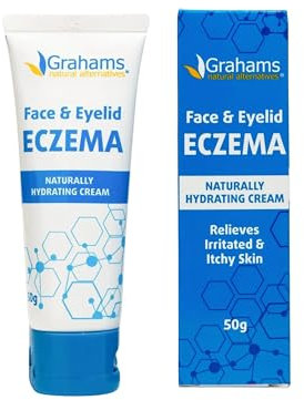Grahams Natural Face & Eyelid Eczema Cream - Face Cream for Eczema, Dermatitis & Itch Relief - with Colloidal Oatmeal for Dry Skin, Redness & Inflammation | Hypoallergenic & Steroid-Free (1 x 50 g)