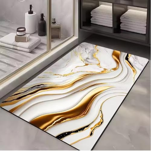 JIAOJING Absorbent Stone Bath Mats Outside The Shower Bathroom Carpet Quick Dry Floor Foot Mat Toilet Rug Doormat Washable 60x90CM