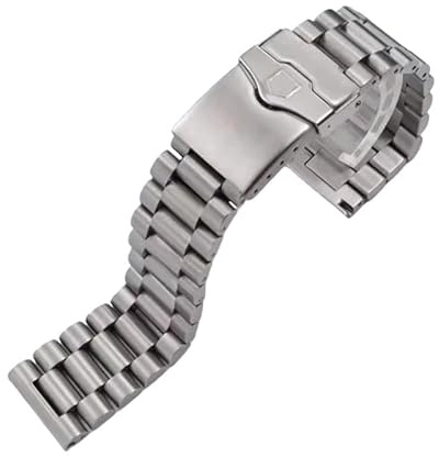ROUHO Herr Klockrem i Rostfritt Stål, Justerbart Viklås Länk Metall Klocka Armband för TAG Heuer Carrera Aquaracer 3000 Monaco
