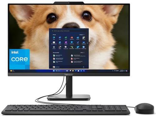 Lenovo AIO 24 FHD All-in-One Desktop Computer, Lifetime Office 365 for Web, Intel 4-Core Processor, 32GB DDR4 RAM, 1TB PCIe SSD, WiFi 6, Bluetooth 5.2, HDMI, Onyx Black, KB, Windows 11 Home