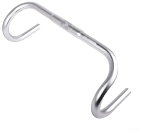 Manillar de bicicleta de carretera de aleación de aluminio, manillar de carreras de 25,4 mm x 420 mm, mango curvado ligero para ciclismo (plata 25,4 x 420)