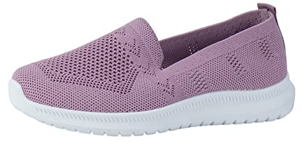 Sporty Ballerina Shoes Women's Trainers Slip On Low Shoes Comfortable Soft Hiking Shoes Lightweight Breathable Jogging Shoes Stretch Knitted Width Summer Shoes Casual Shoes for Everyday Use Outdoor