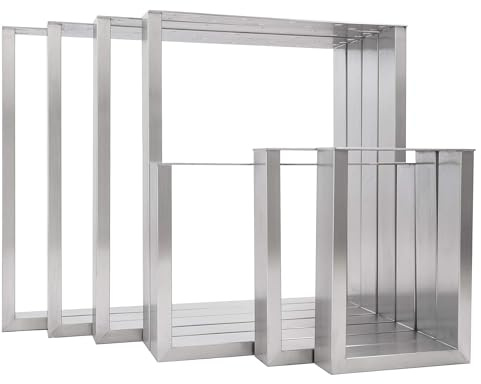 Natural Goods Berlin 2x Gambe per Tavolo RETTANGOLO Acciaio Inossidabile | Montaggio Semplice | Piedi per Mobili in Metallo | Ideali per Tavolo da Pranzo, Scrivania, Tavolino, Panca | 80x72 cm