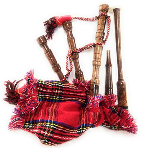 Mini cornamusa in palissandro irlandese Royal Stewart copertura e corda Starter giocabile per principianti bambini junior set viene fornito con 2 ance gratuite e istruzioni