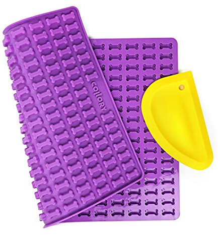 Collory Mini ben (2 cm) silikonbakform och degskrapa, bakmatta för hundkex och godis, DIY, chokladform, non-stick och livsmedelssäker (BPA-fri)