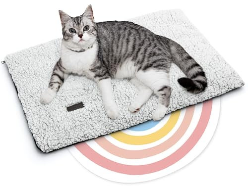 Mora Pets Selbstheizende Katzendecke Selbstwärmend Decke Katze, Heizdecke für Katze Ohne Strom, Wärmedecke Angenehm Geräuschlos, Katzen Decke Flauschig & Rutschfester, 61 x 46 cm