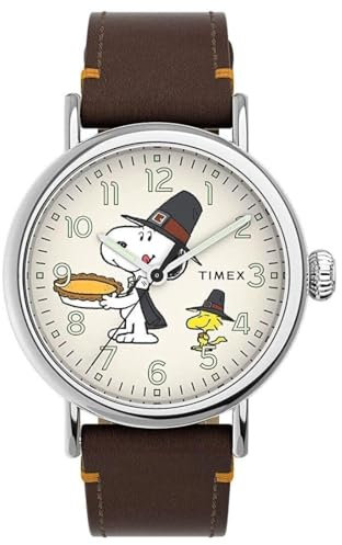 Timex Standard Peanuts Snoopy Woodstock Pilgrims Reloj de Acción de Gracias TW2V60100, beige, Moderno