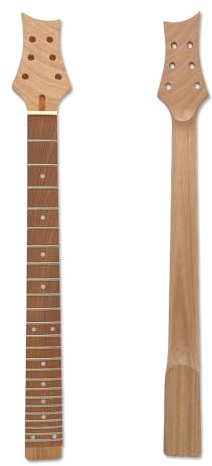 ModouString Replacement Guitar Neck 24Fret 24.75inch Mahogany Rosewood Fretboard Dot Inlay Set in heel