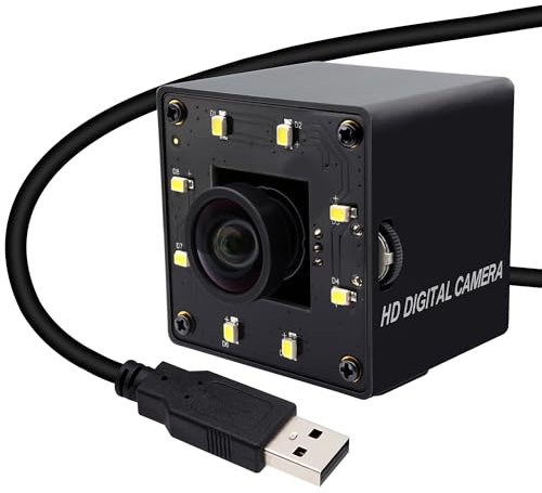 Svpro 12MP USB Kamera mit Licht - 4K 30fps / 1080P 120fps High Speed Webcam, IMX577 Sensor für Machine Vision & Lightburn, Schwachlicht Externe Computer Kamera, UVC Plug & Play für PC/Laptop